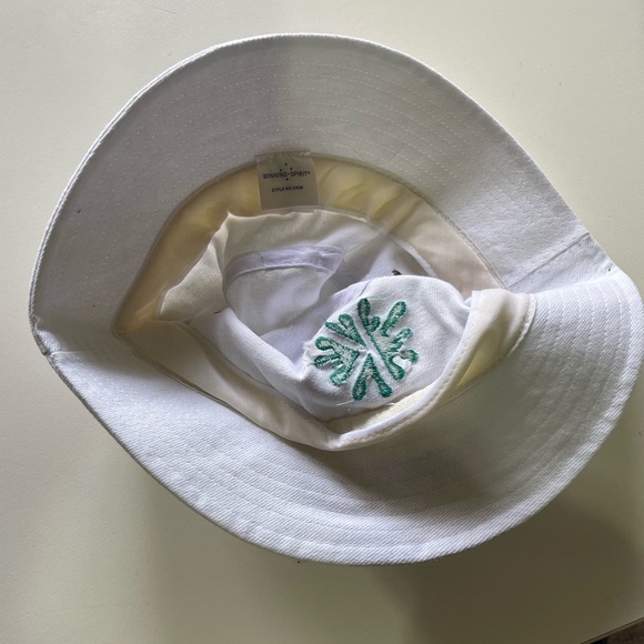 WINNING SPIRIT bucket hat, large, white, cotton, green embroidery - Picture 6 of 7